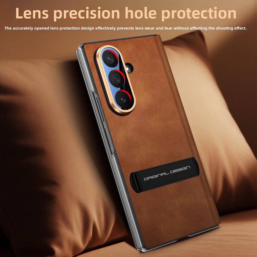 For Samsung ZFold7 Ultra-Thin Magnetic Leather Case Luxury Stand Design Flip Phone Case for All-Inclusive Screen Protection