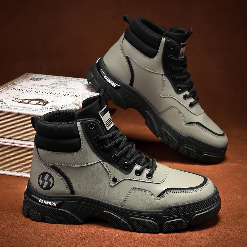 High-top Martin boots men's shoes autumn 2024 new tooling shoes men's Korean version versatile British style retro platform short boots