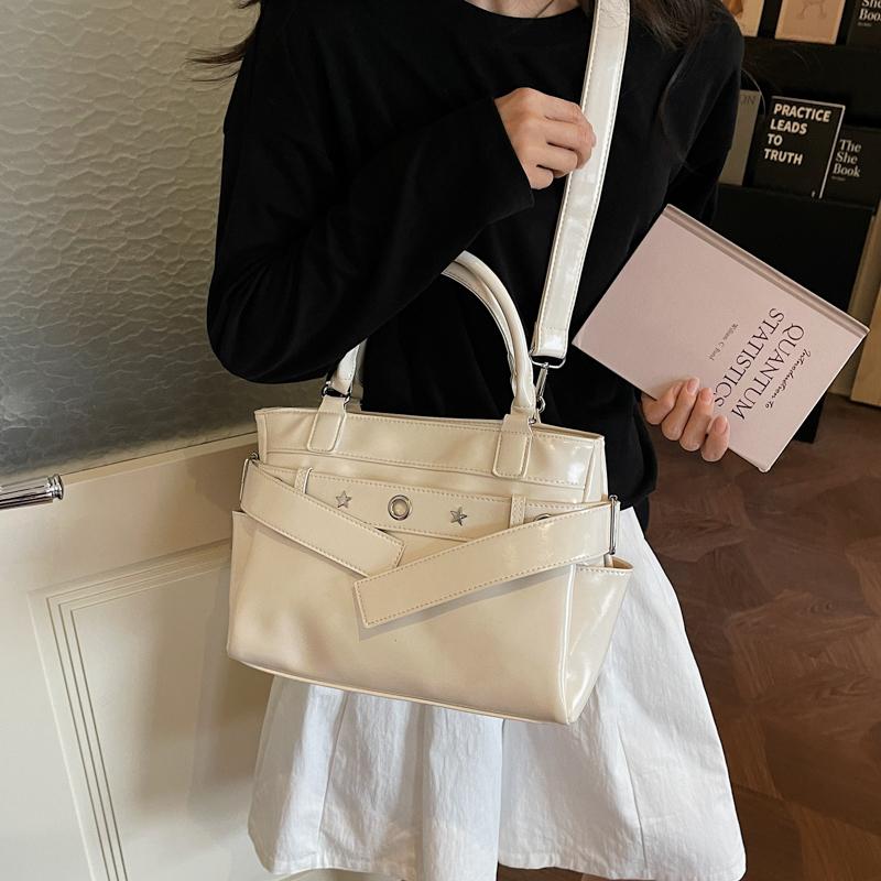 PU Tote Bag Women Fashion Handbag with Star Detailing Crossbody Shoulder Bag for Daily Use