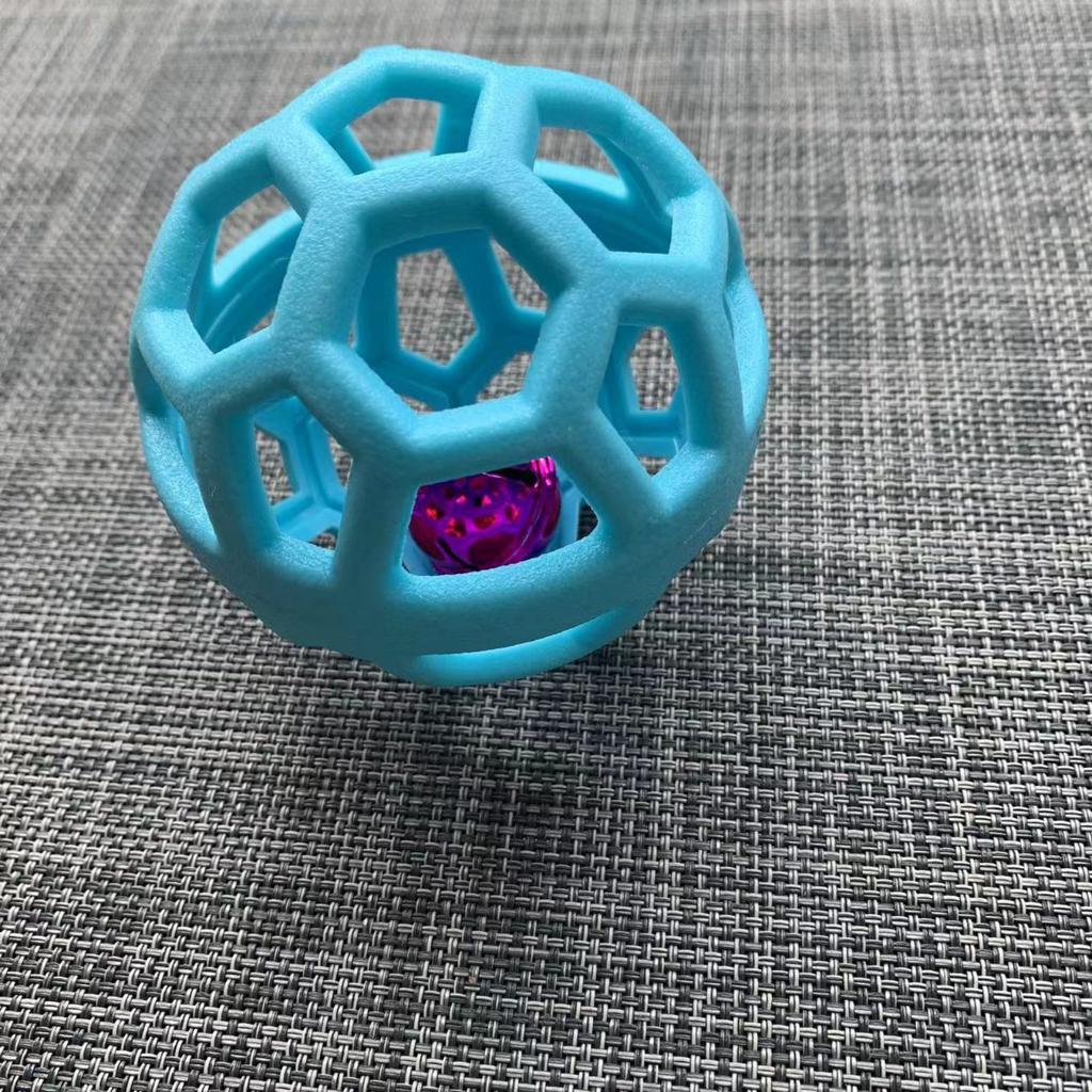 Welpenspielzeugball, Hohl, Elastischer TPR-Ball mit Geräusch, Glocken-Haustierspielzeugball