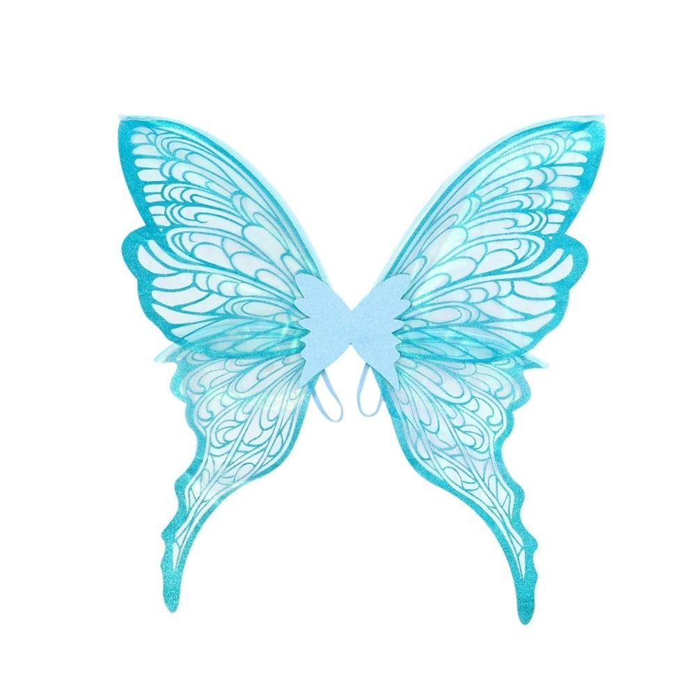 Fantasy Lightweight Fairy Wings Colorful Organza Sparkling Angel Wings Sparkling Durable Dress Up Wings for Women Girls