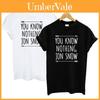 Premium Quality Women T-shirts Game Of Thrones Short Sleeve Letter Design