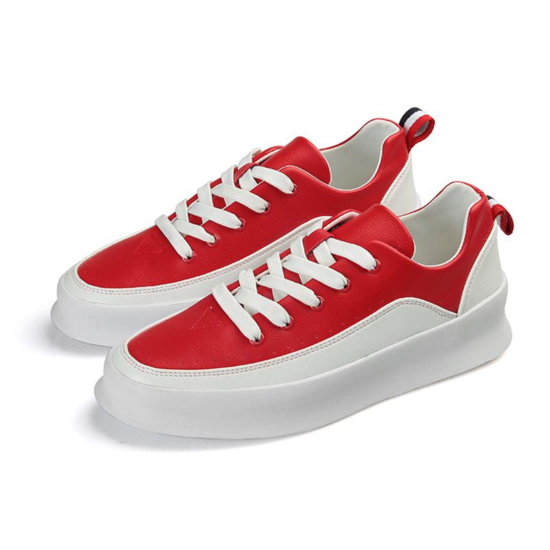 Hip Hop Street Fashion Men Casual Shoes Leather Sneakers Black White Male Walking Shoes Non -Slip Breathable Shoes