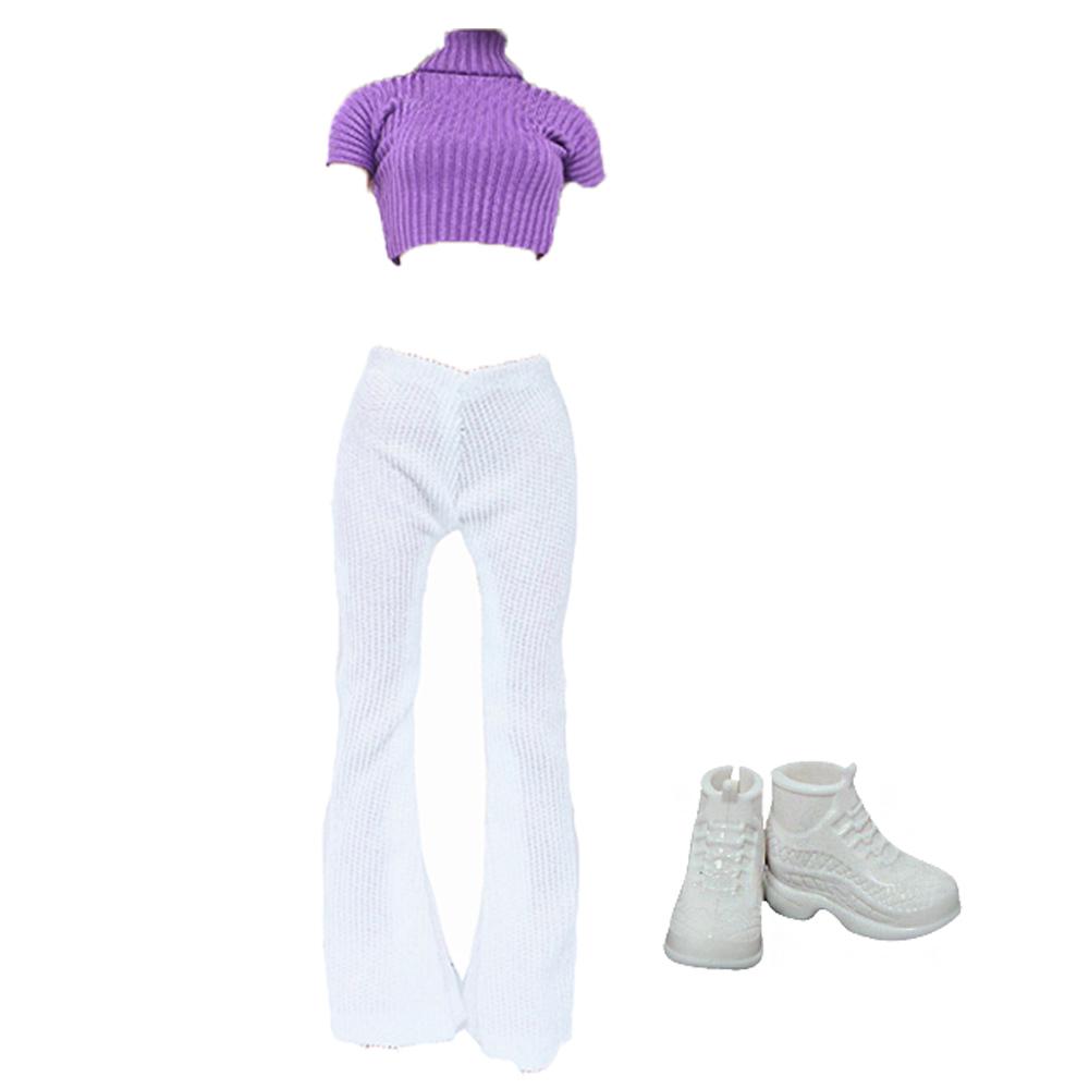 Fashion Doll Dress for Barbie Doll 11.5'' Girl Doll Outfit Tops and Pants with High Heels Shoes Boots Kids Play Gift Accessories Toy