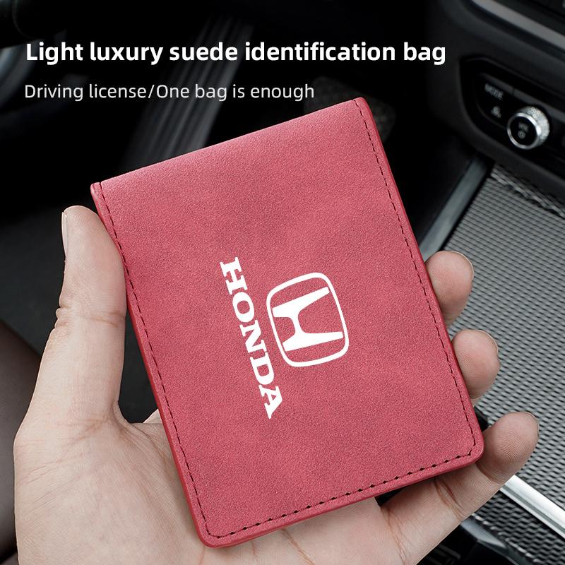 Suede kožená taška na řidičský průkaz auta Kryt na doklady pro řízení vozidla Pro Honda Civic Accord Fit Jazz Pilot CRV Odyssey Passport TT5
