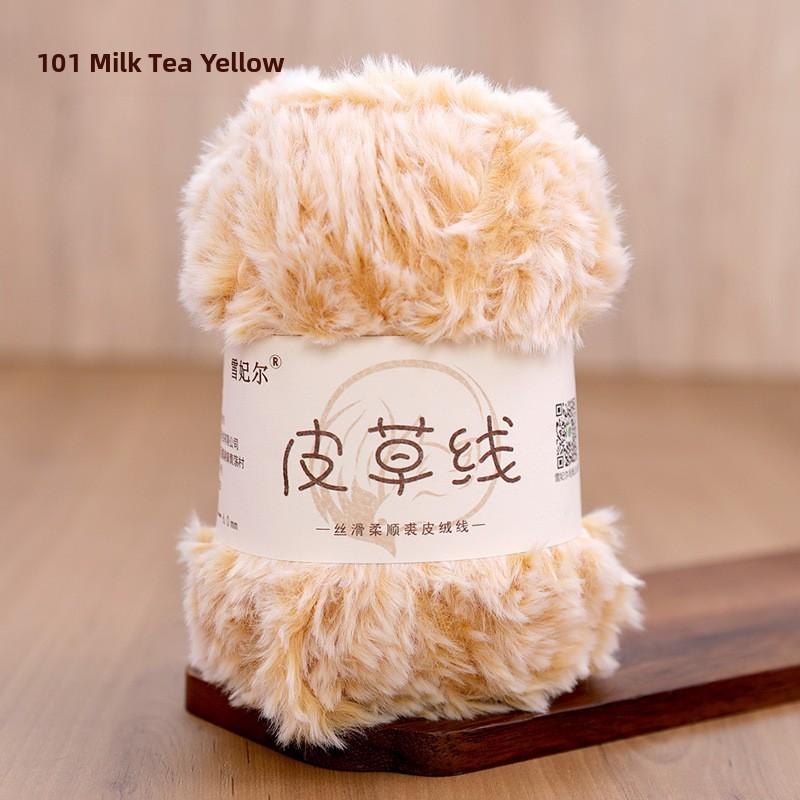 Hand Knitted Fur Yarn Long Hair Hat Scarf DIY Wool Yarn Simulation Fur Crt Material Autumn Faion Accories