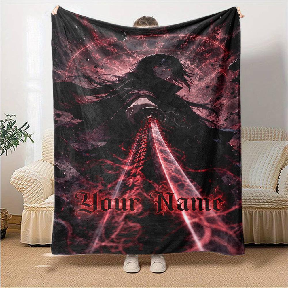 Naruto Character Customize Your Name Blanket Cozy Personalized Blanket Warmthful Decor Suitable for Bed Bedding Chair Office Ideal for All Seasons