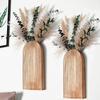 2pc Wooden Wall Vase Wall Mounted Vase Arched Decorative Hanging Planter for Living Room Bedroom & Home Wall Decoration