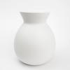 Solid White Ceramic Vase 8 Inch Round Decorative Flower Holder Indoor Use Minimalist Design Home Decor