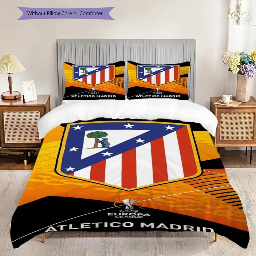 1903 Atletico Madrid Europa League Glory Three-piece set (1 * duvet cover + 2 * pillowcase, without core) Soft and comfortable