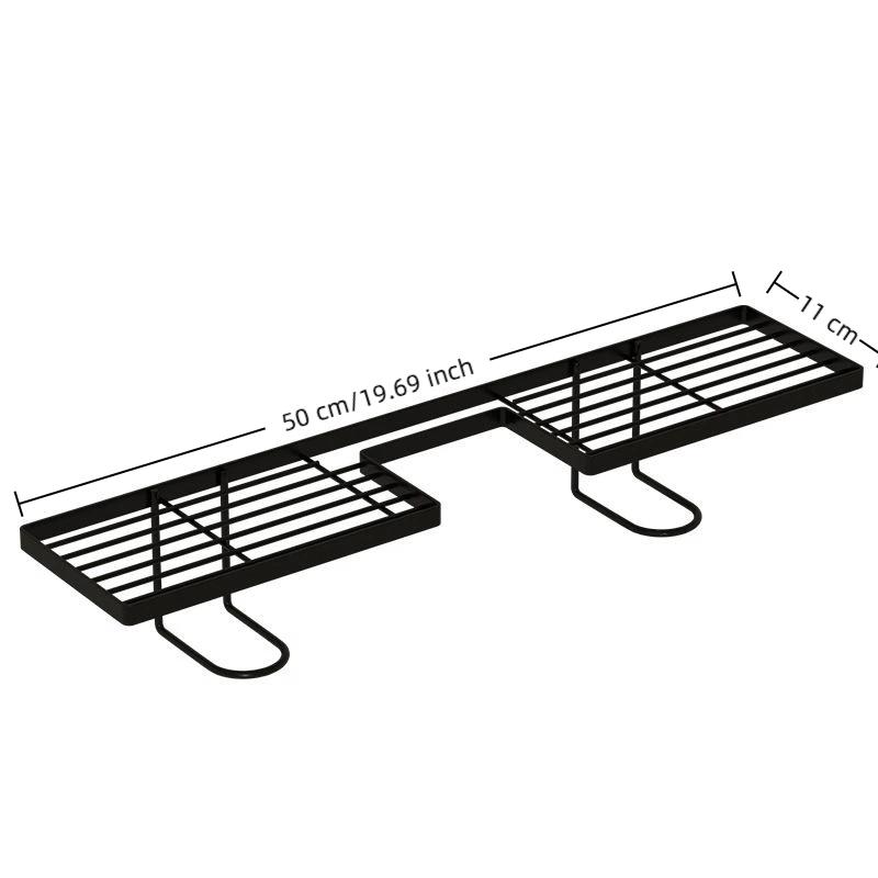 No Drill Iron Mesh Storage Rack Rust Resistant Multifunctional Bathroom Organizer for Sink Kitchen Garage Wall