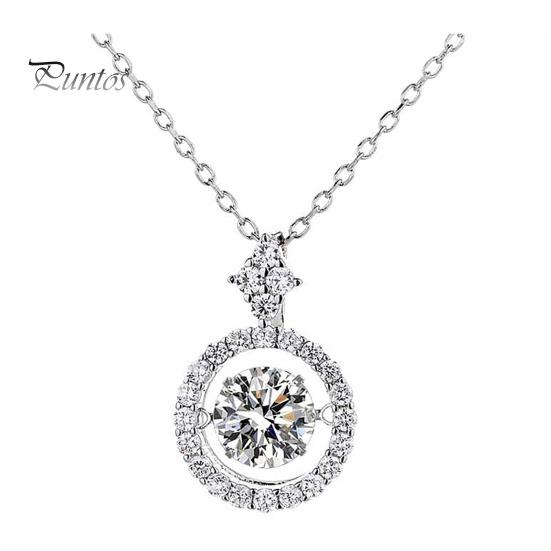 

Женское ожерелье со стразами, круглое ожерелье с подвеской, сверкающее ювелирное украшение, подарок на годовщину для жены, девушки, матери серебряный