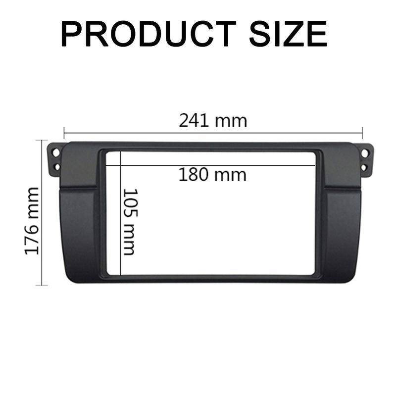 180*105mm Opening Double Din Fascia for BMW 3 Series E46 Radio DVD Stereo Panel Dash Trim Kit GPS Refitting Installation Frame
