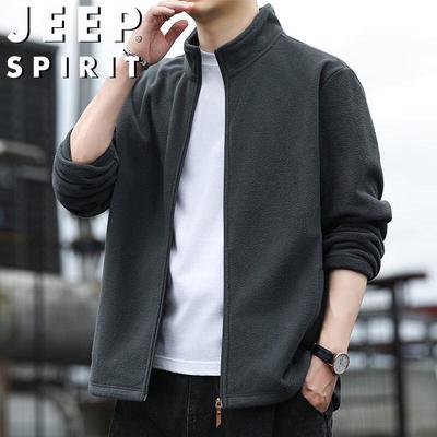 JEEP SPIRIT Men's Stand Collar Fleece Jacket