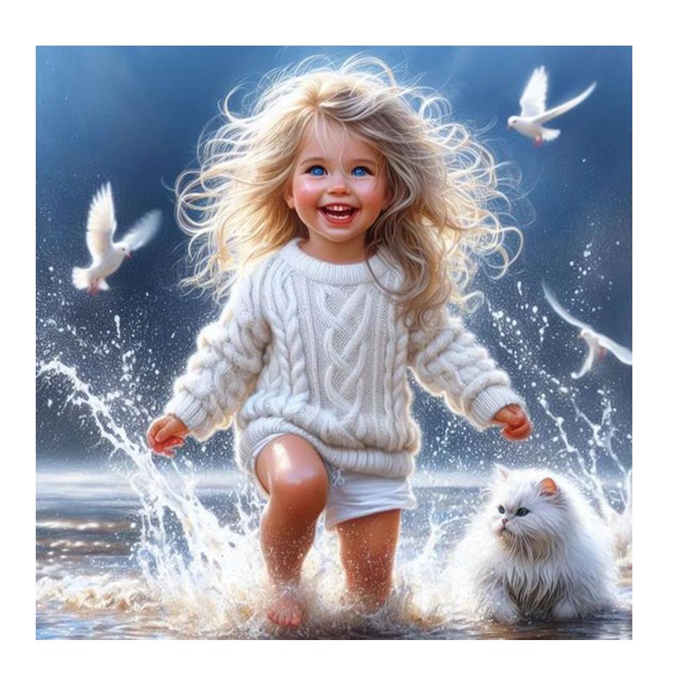 Diamond Painting kits Boy Girl Dog Mosaic Full Drill 5d Diy Diamond Embroidery Seaside Scenery Cross Stitch Home Decor