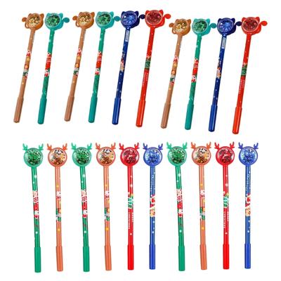 10Pcs Christmas Sequins Gel Pen Quick Drying 0.5MM Refillable Gel Inks Pen for Daily Writing Office School Supplies