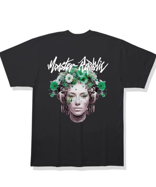 MONSTER REPUBLIC Cyber Flower Mix Green T-Shirt Black