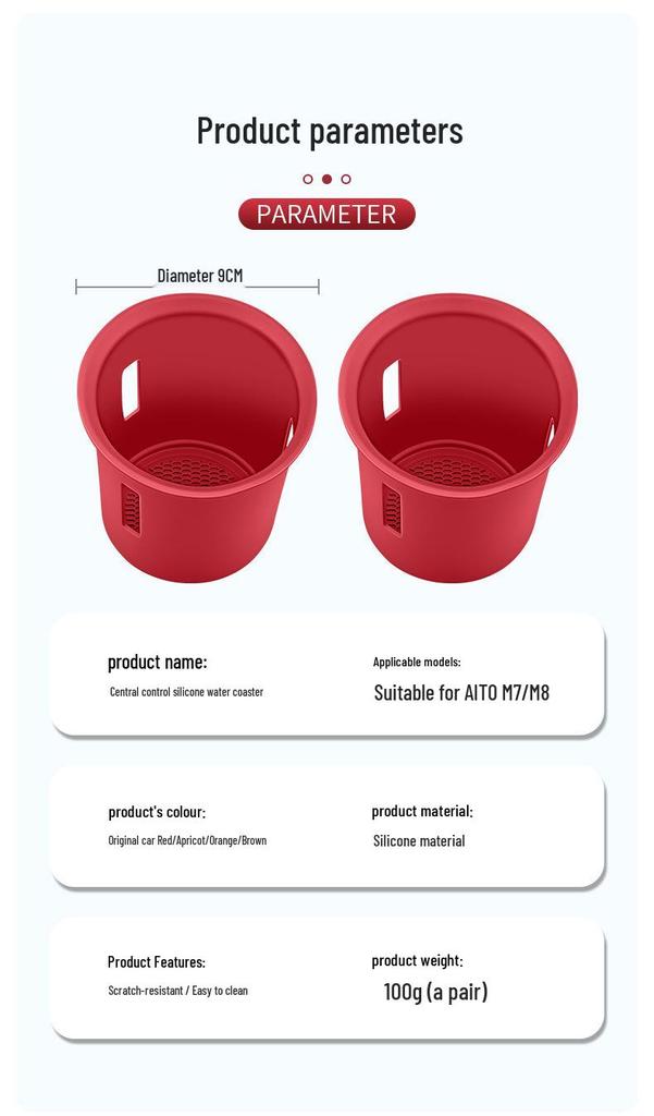 Compatible with 26 AITO M7/M8 models, this car center console accessory is a wireless charger, cup holder, and storage box mat.