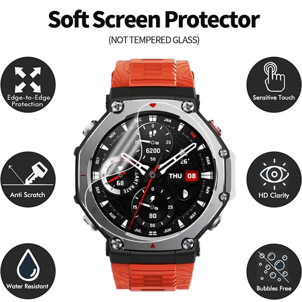 Soft Hydrogel Films Screen Protector for Huami Amazfit T REX 3 Clear Full Cover Flim for Amazfit T-Rex 3 Smartwatch Accessories