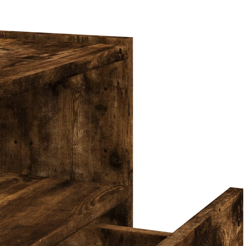Wall Mounted Nightstand in Smoked Oak Finish 45 x 30 x 35 cm