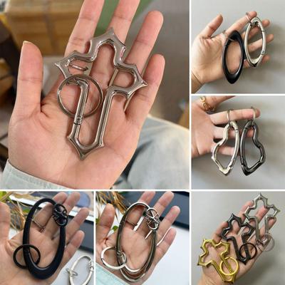 Carabiner Keychain Pendant Horizontal Alloy Metal Small Lightweight Durable Spring Gate Clip Belt Loop Backpack
