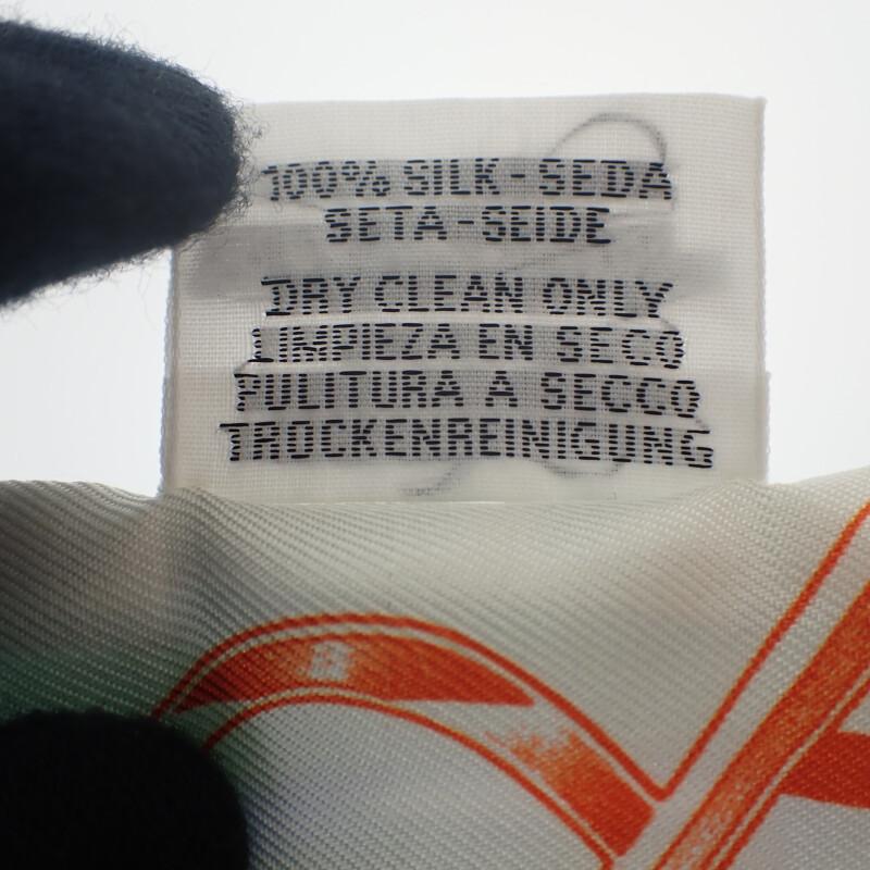 HERMES   scarf green/white silk Women