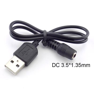 Napájecí kabel DC samice na USB A samec 3,5*1,35 mm prodlužovací kabel pro válcový konektor napájecího kabelu USB 2.0