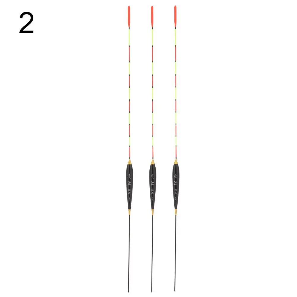 3pcs Wood Fishing Float Fluorescent High Sensitivity Bobber Luminous Float Marked Bold Fishing Light Float Fishing Accessories