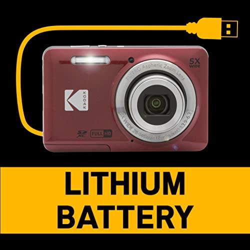 KODAK PIXPRO Easy-to-Use Zoom FZ55-RD 16MP Digital Camera with 5x Optical Zoom, 28mm Wide Angle, and 2.7-inch LCD Screen (Red)