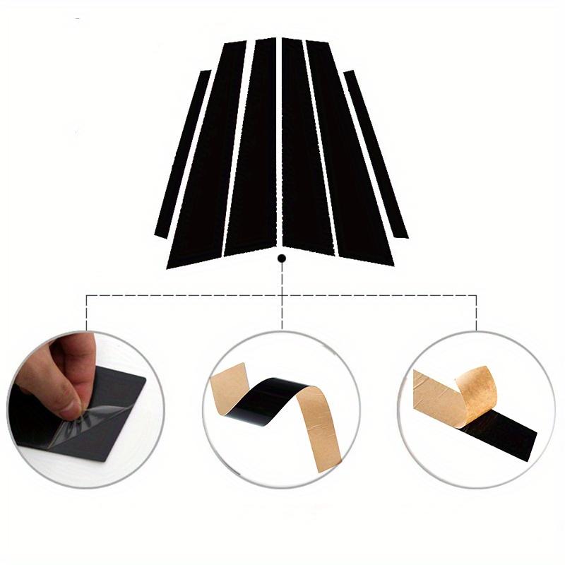 6Pcs Glossy Black Pillar Posts Fit For Mercedes-Benz C-Class (W203) 2001-2006 2007 Door Window Trim Decoartiver Sticker Cover