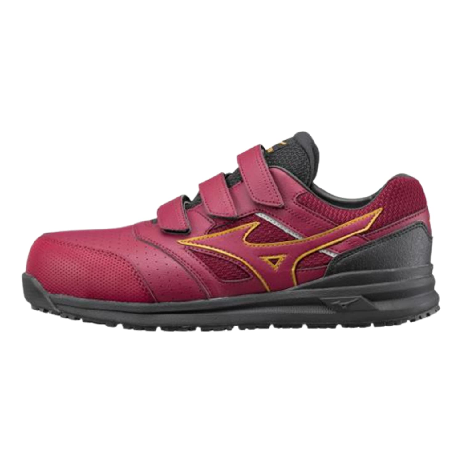 

[Mizuno] Work Shoes Safety Shoes Almighty LS22L WIDE Men s Wine Red x Gold 27.5 cm 4E