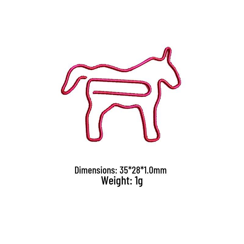 

Unicorn-Shaped Colorful Animal Paperclip - Creative and Irregular Design червоний