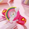 Neue Kinder-Regenbogen-Cartoon-Muster-Silikon-Quarzuhr für Mädchen und Schüler