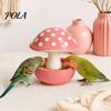 Resin Mushroom Bird Feeder, Spill Proof No Mess Bird Cage Food Bowl, Covered Water Bowl for Budgie Cockatiel Lovebird