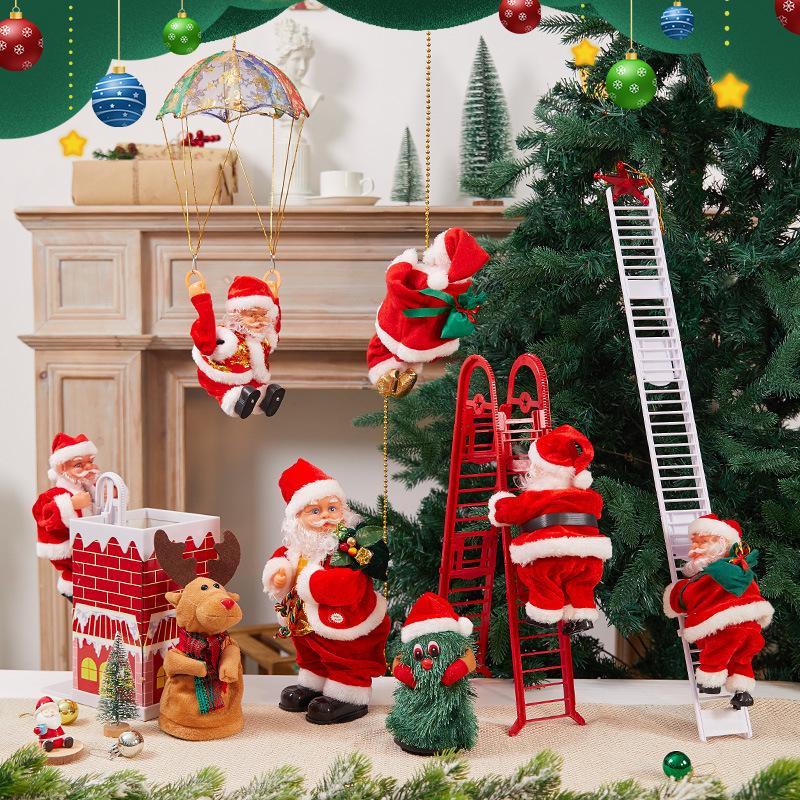 Electric Climbing Ladder with Santa Claus Christmas Decoration