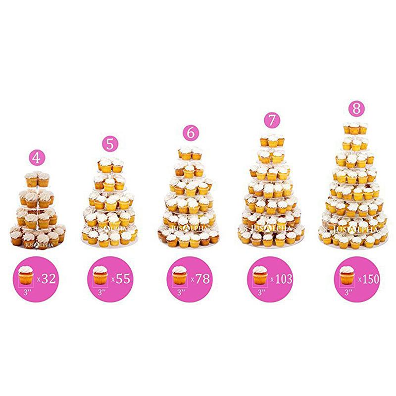 Tortenständer aus transparentem Acryl mit 6 Etagen, Kuchenständer für Hochzeit, Geburtstag, Party