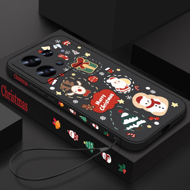 Cartoon Christmas Print Case For Xiaomi Redmi Note 14 13 Pro Plus 5G Note 11 12 13 14 Pro 13C 14C 4G Clear Soft TPU Phone Cover