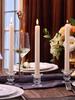 1/6Pcs Clear Tapered Glass Candle Holders, Christmas Decor Candlesticks, Bulk Glass Candle Holder Ornaments