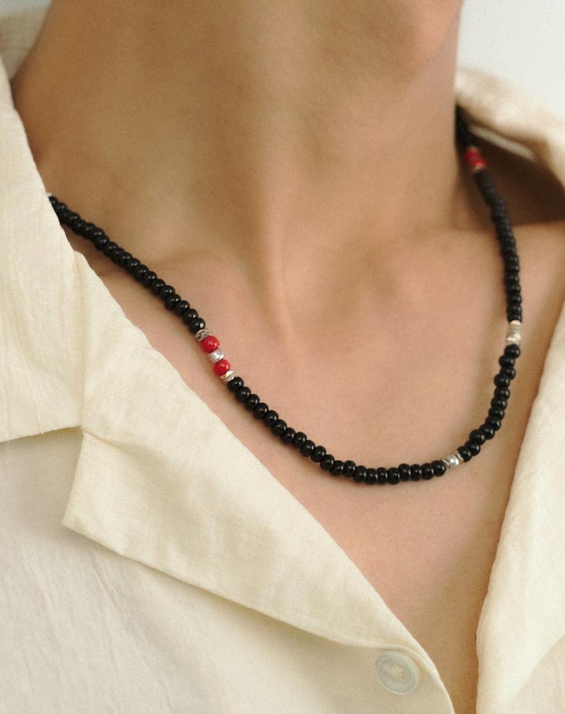 Sost Black Bead Necklace