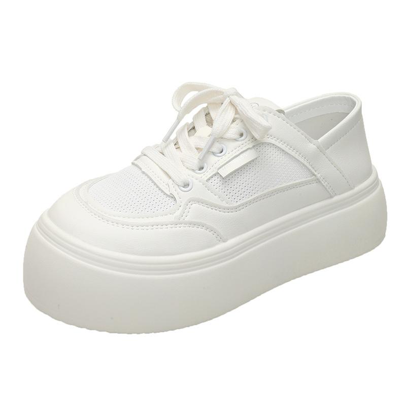 ins trendy thick sole two wear little white shoes women's 2025 summer new versatile mesh breathable height increase casual lightweight board shoes