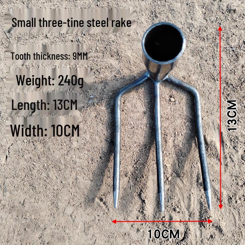Multi-Tooth Steel Rake for Clamming, Soil Cultivation, Sweet Potato & Peanut Digging, Weeding, and Household Use