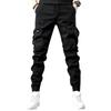 2024 Men's Slim Fit Tapered Leg Multi-Pocket Black Fashion Overalls