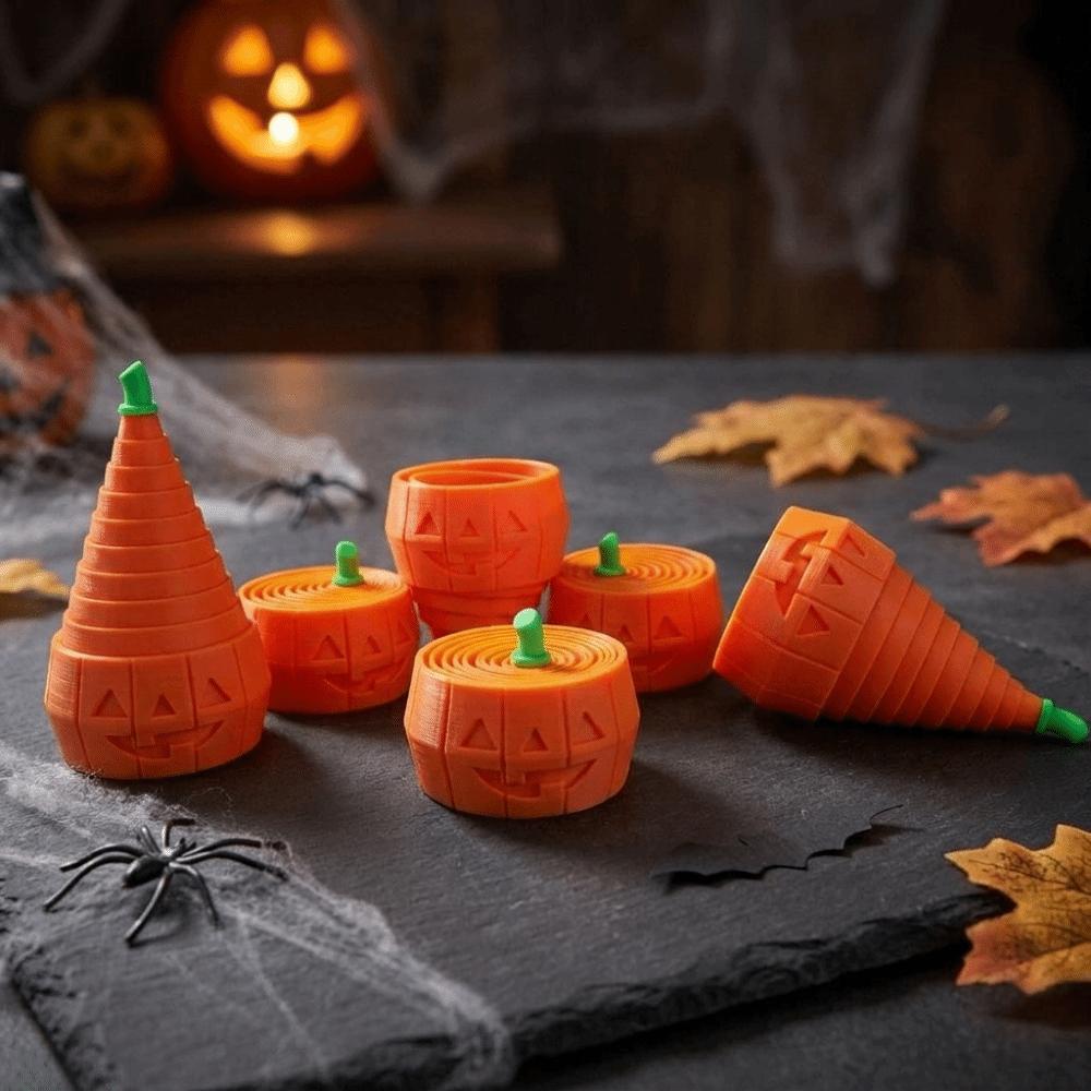 Halloween Theme Retractable Pumpkin Fidget Toy Funny 3D Printed Pumpkin Toy  Kids Gift