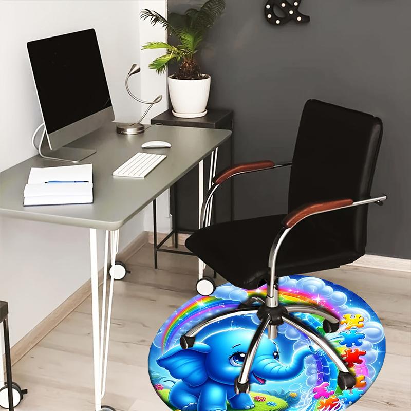 

1pc Office Carpet Chair Mats Rainbow Elephant Puzzle Perfect for Decorating Office Chairs, Living Rooms, Or Bedrooms.YDT234 80cm by 80cm