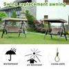 Outdoor Replacement Canopy for Swing Seat 3 Seater Sizes Courtyard Back-Garden Hammock Cover Waterproof&rainproof