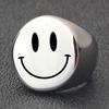 Round Smiley Face Fashion Ring - 22MM Laser Engraved Stainless Steel