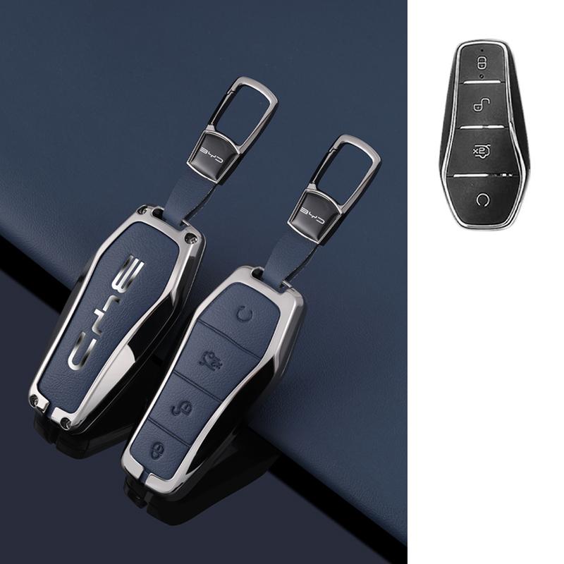 Car Key Case Cover Shell Fob for BYD Atto 3 Han EV Dolphin Lied Tang Dm Qin PLUS Song Pro MAX Yuan Zinc Alloy Protector Keychain