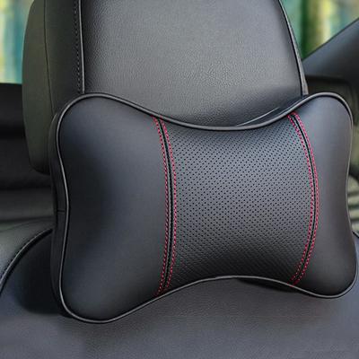 Car Neck Pillows Pu Leather Head Support Protector Black/Red Universal Headrest Backrest Cushion For Car