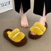 Mao Mao slippers women's autumn and winter wear 2025 new Internet celebrity plush shoes thick sole heightening cotton slippers