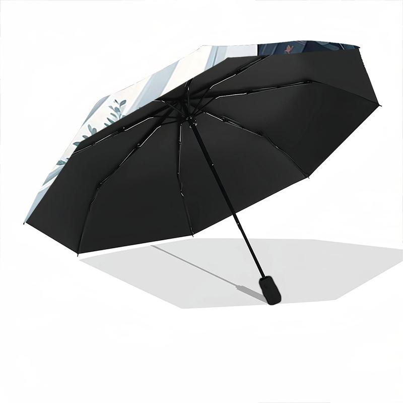 1pc Ghost Figure Fully Automatic Folding Portable Umbrella, 8 Iron Frames, Three-Fold Design, Suitable for All Seasons, Suitable for Outdoor Use.S068